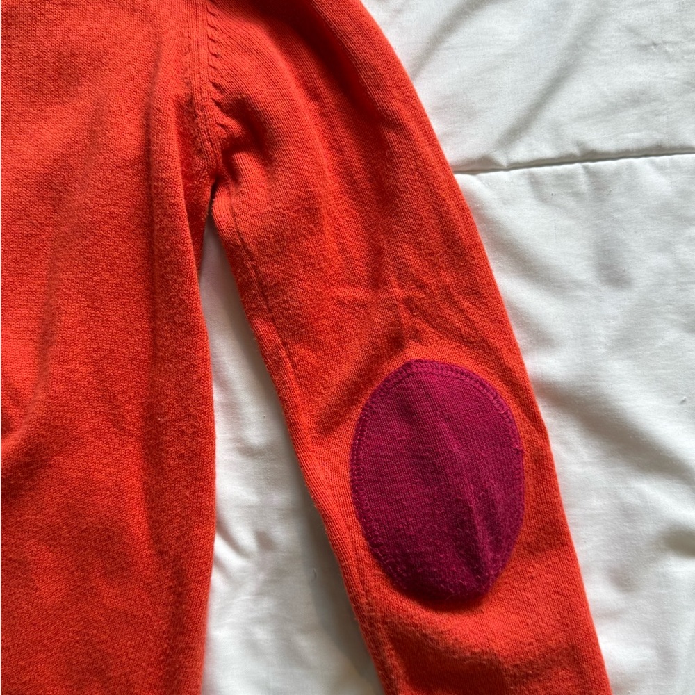 Shimmering Waltz Kid’s Orange Cardigan with Magenta Trim - Picture 3 of 4